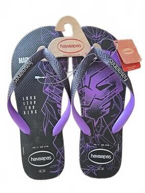 NWT Havaianas Marvel Black Panther Mens Flip Flops Size 13